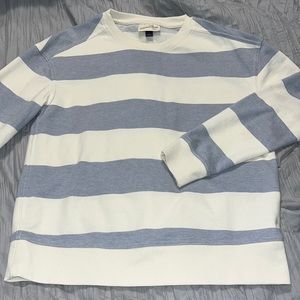 Universal threads small light blue and white stripped long sleeve top